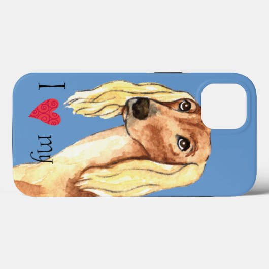 Coques Case-Mate iPhone J'aime mon Saluki (Verso (horizontal))