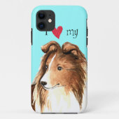 Coques Case-Mate iPhone J'aime mon Sheltie (Dos)