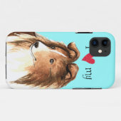 Coques Case-Mate iPhone J'aime mon Sheltie (Dos (Horizontal))