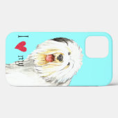 Coques Case-Mate iPhone J'aime mon vieux chien anglais (Verso (horizontal))