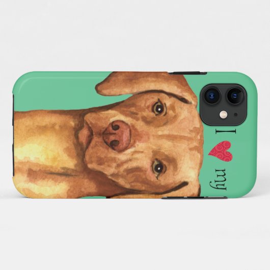Coques Case-Mate iPhone J'aime mon Vizsla (Dos (Horizontal))