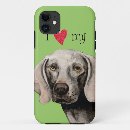 Coques Case-Mate iPhone J'aime mon Weimaraner (Dos)