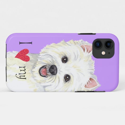 Coques Case-Mate iPhone J'aime mon Westie (Dos (Horizontal))