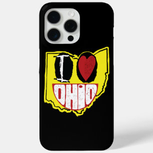 Coque iPhone 15 Pro Max J'aime Ohio Visage Sourire Heureux