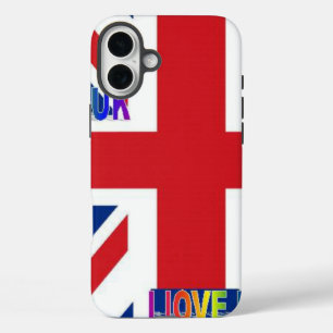 Coques iPhone 16 Plus J'aime UK Impression d'art Nuage Moutonneux et U
