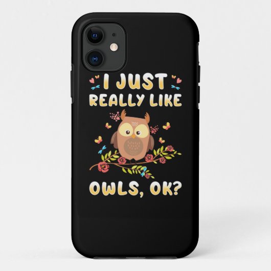 Coques Case-Mate iPhone J'Aime Vraiment Les Chouettes Ok (Dos)
