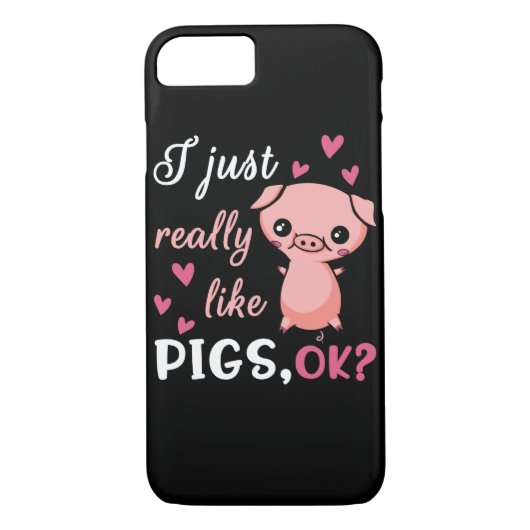 Coques Case-Mate iPhone J'Aime Vraiment Les Porcs Mignonnes Animaux De Fer (Dos)