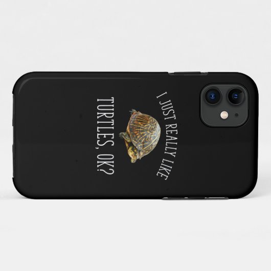 Coques Case-Mate iPhone J'Aime Vraiment Les Tortues, OK ? (Dos (Horizontal))
