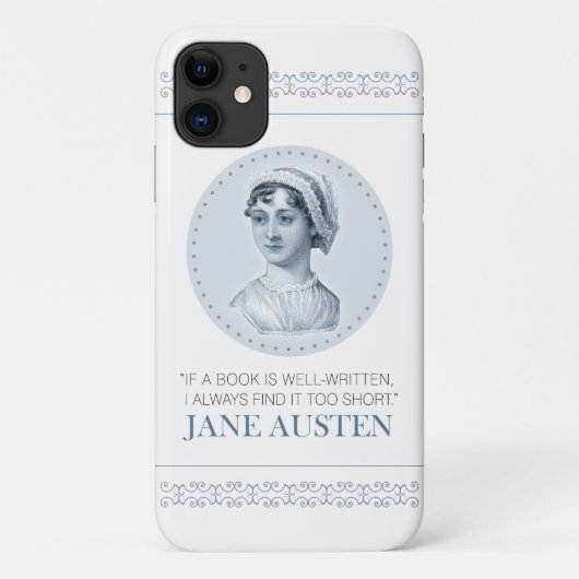 Coques Case-Mate iPhone Jane Austen Portrait et citation sur la lecture Co (Dos)