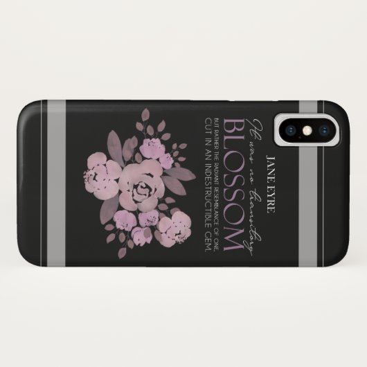 Coques Case-Mate iPhone Jane Eyre - Pas de fleur transitoire - Noir Rose (Dos (Horizontal))