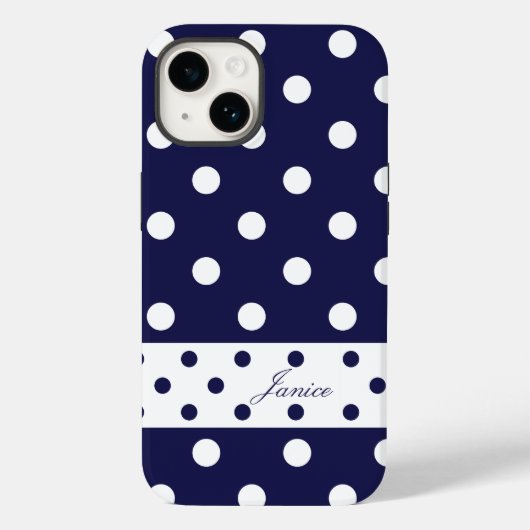 Coques Case-Mate iPhone Janice - Pois Mignons Avec Votre Nom - (Verso)