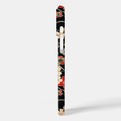 Coques Case-Mate iPhone Japanese Black Floral Pattern Monogrammed (Verso / Gauche)