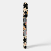 Coques Case-Mate iPhone Japanese Black Floral Pattern Monogrammed (Verso / Droite)