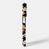 Coques Case-Mate iPhone Japanese Black Floral Pattern Monogrammed (Verso / Droite)