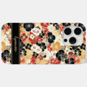 Coques Case-Mate iPhone Japanese Gold Floral Pattern Monogrammed (Verso (horizontal))