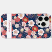 Coques Case-Mate iPhone Japanese Pink Floral Pattern Monogrammed (Verso (horizontal))