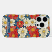 Coques Case-Mate iPhone Japanese Red Floral Pattern Monogrammed (Verso (horizontal))