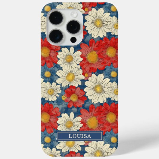 Coques Case-Mate iPhone Japanese Red Floral Pattern Monogrammed (Verso)