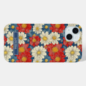 Coques Case-Mate iPhone Japanese Red Floral Pattern Monogrammed (Verso (horizontal))