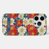 Coques Case-Mate iPhone Japanese Red Floral Pattern Monogrammed (Verso (horizontal))
