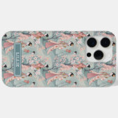 Coques Case-Mate iPhone Japanese Sakura Geisha Pattern Monogrammed Case- (Verso (horizontal))