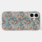 Coques Case-Mate iPhone Japanese Sakura Koi Fish Pattern Monogrammed (Verso (horizontal))