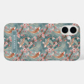 Coques Case-Mate iPhone Japanese Sakura Koi Fish Pattern Monogrammed (Verso (horizontal))