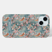 Coques Case-Mate iPhone Japanese Sakura Koi Fish Pattern Monogrammed (Verso (horizontal))