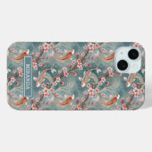 Coques Case-Mate iPhone Japanese Sakura Koi Fish Pattern Monogrammed (Verso (horizontal))
