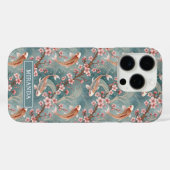 Coques Case-Mate iPhone Japanese Sakura Koi Fish Pattern Monogrammed (Verso (horizontal))