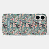 Coques Case-Mate iPhone Japanese Sakura Koi Fish Print Monogrammed (Verso (horizontal))