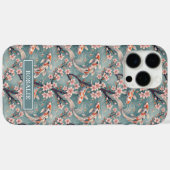 Coques Case-Mate iPhone Japanese Sakura Koi Fish Print Monogrammed (Verso (horizontal))