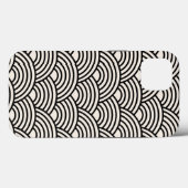 Coques Case-Mate iPhone Japon Vague Seigaiha Noir Et Crème Blanc (Verso (horizontal))