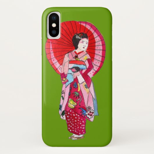 Coques Case-Mate iPhone Japonais Geisha rouge kimono art mignon (Dos)