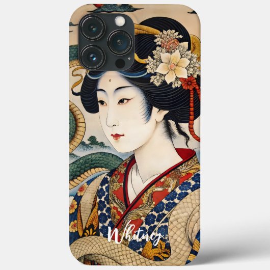 Coques Case-Mate iPhone Japonais Geisha Ukiyo e Art Nom (Verso)