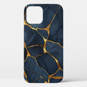 Coques Case-Mate iPhone Japonais Kintsugi bleu foncé (Verso)
