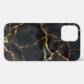 Coques Case-Mate iPhone Japonais Kintsugi Noir & Or (Verso (horizontal))