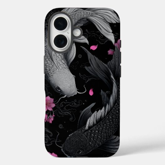 Coques Case-Mate iPhone Japonais Koi Fish mode foncé (Verso)