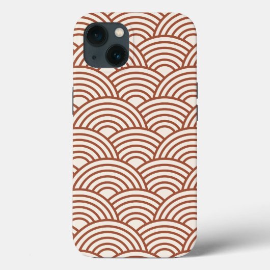 Coques Case-Mate iPhone Japonaise Seigaiha Vave Rust Terracotta (Verso)