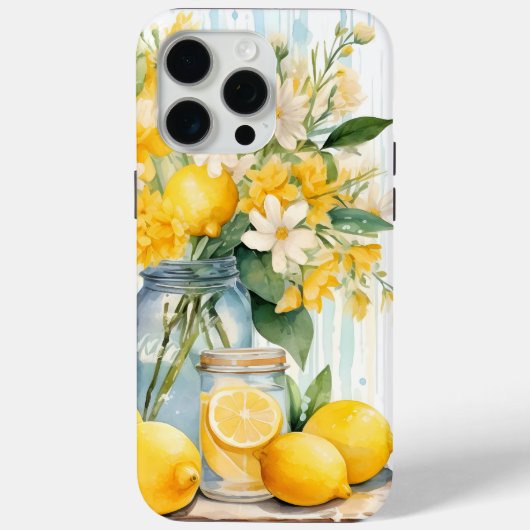 Coques Case-Mate iPhone Jar à fleurs de citron d'été (Verso)