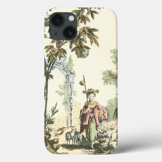 Coques Case-Mate iPhone Jardin asiatique avec femme et animaux (Verso)