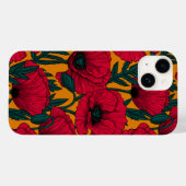 Coques Case-Mate iPhone Jardin aux coquelicots rouges (Verso (horizontal))