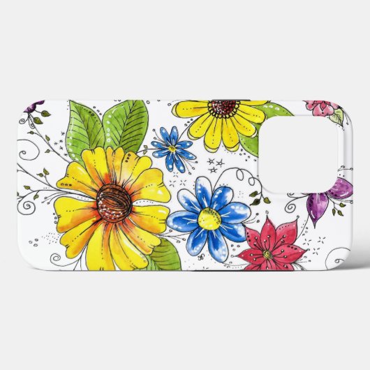 Coques Case-Mate iPhone Jardin aux fleurs blanches (Verso (horizontal))