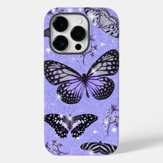 Coque Pour iPhone 14 Pro Jardin aux papillons étincelants - Nature Élégante