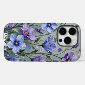 Coques Case-Mate iPhone Jardin bleu éthérée et pourpre (Verso (horizontal))