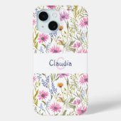 Coques Case-Mate iPhone Jardin Botanique de Fleurs Sauvages d'Été Monogram (Verso)