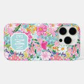 Coques Case-Mate iPhone Jardin Coloré Monogrammé (Verso (horizontal))