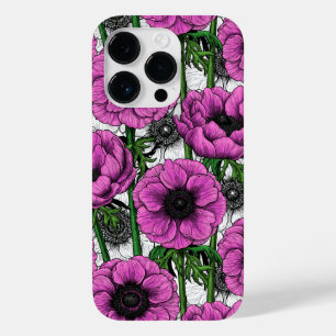 Coque Pour iPhone 14 Pro Jardin d'anémone rose