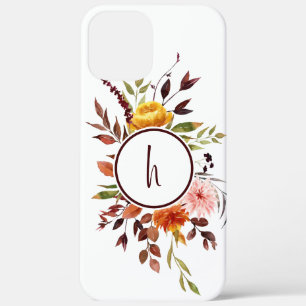 Case-Mate iPhone Case Jardin d'automne Bourgogne Aquarelle Monogramme