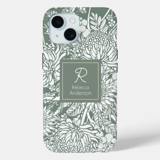 Coques Case-Mate iPhone Jardin de campagne australien personnalisé - Sage (Verso)